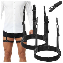 Tirantes de camisa ajustables para hombre, negros, antideslizantes y elásticos.