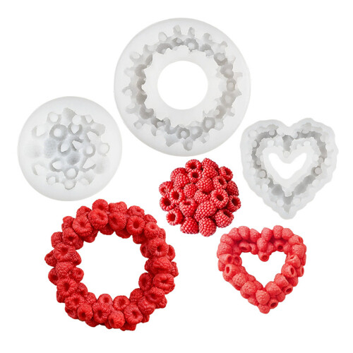Creative Silicone Mould Raspberry Heart Shape For Handmade-C 1
