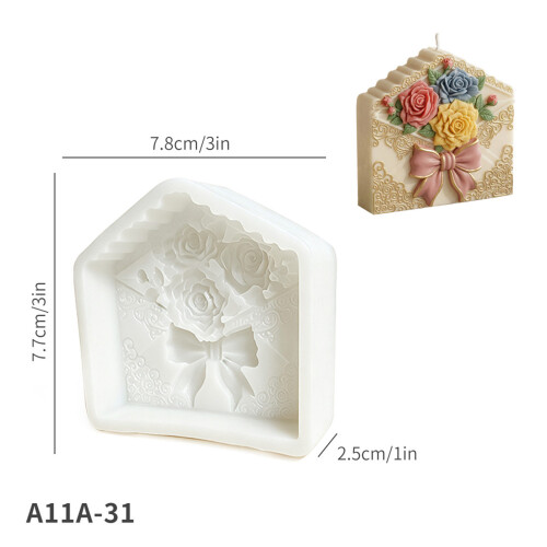 Bougie élégante de lettre de Rose faisant le Silicone résistant 2