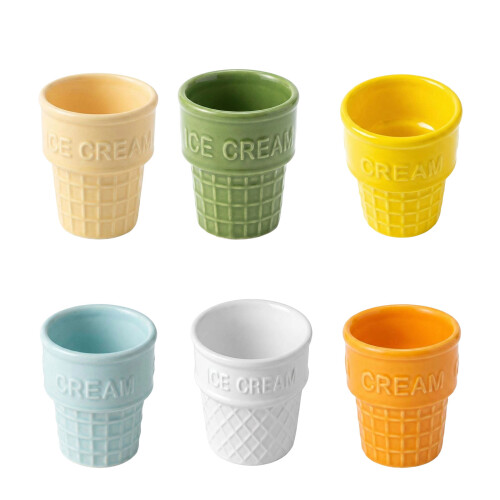Ceramic Dessert Cup for Sundaes Snacks Drink Ice Cream-White 2