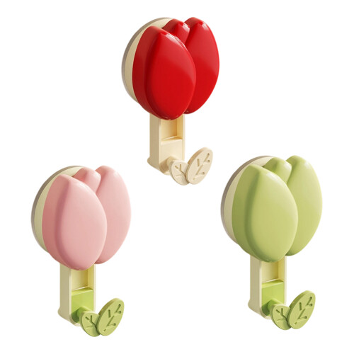 Plastic Mounting Hook Pack Of 2 Without Nails Required For-Red 1