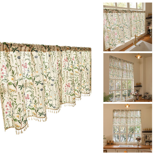 Decorative Small Flower Pattern Window Curtain Craft Of-High 60 2