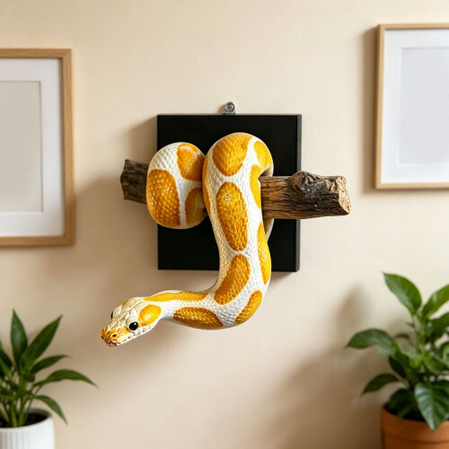 Realistic Ball Snake Wall Art Sculpture Wall Mounted-Black 2