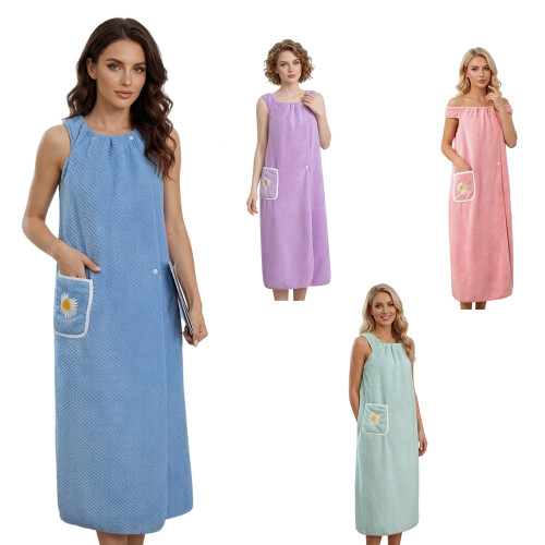 Drap de bain surdimensionné en molleton de coraux,-Vert 1