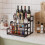 2X Coffee Syrup Rack 3-Storey Storage Rack Wine Rack Wine Rack Kitchen Seasoning 3
