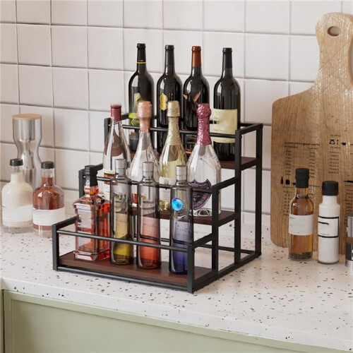 2X Coffee Syrup Rack 3-Storey Storage Rack Wine Rack Wine Rack Kitchen Seasoning 2