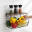 Frutero metálico de pared con estante efecto madera 2