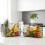 Frutero metálico de pared con estante efecto madera 6