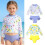 Ensemble de maillot de bain Rashguard à manches longues-Jaune 5T 7