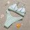 Women's Ribbed High Cut Set Bow String 2 Piece Swimsuit-Black L 2