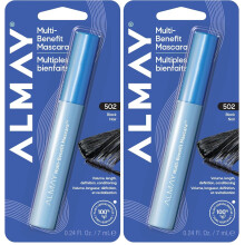 Almay Mascara,Volume,Length,Definition & Conditioning,Multi-Benefit Eye Makeup,Hypoallergenic and Fragrance-Free, (Pack of 2) (502 Black)
