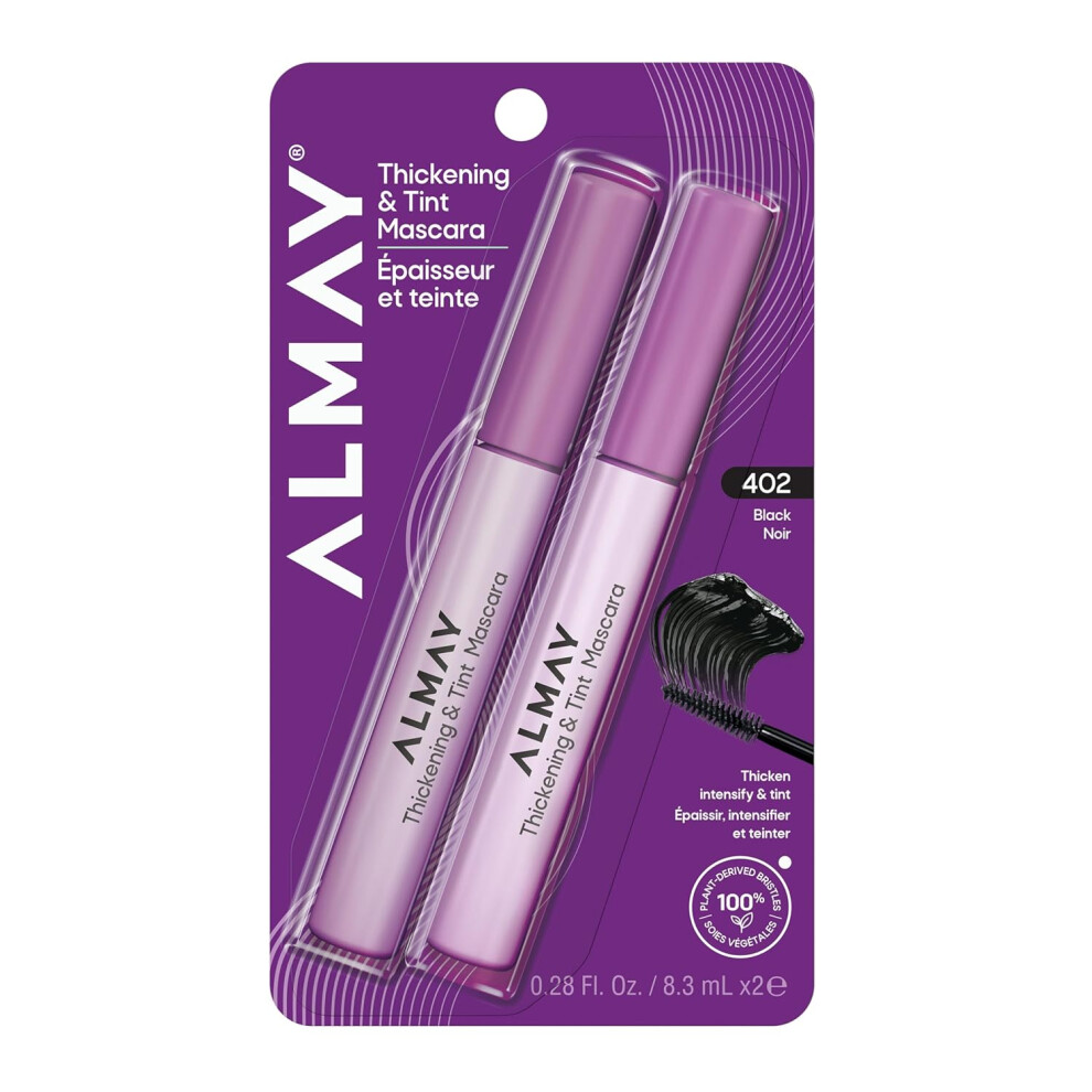 Almay Black Thickening & Tint Mascara, Nourishing Mascara, Hypoallergenic, (402 )