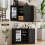 Fluted Wine Bar Cabinet Fridge (Fridge Included) 7