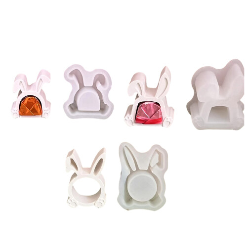 Nonstick Rabbits Candle Mould For Professional-trapezoid 1