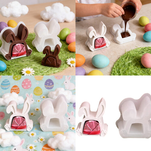 Nonstick Rabbits Candle Mould For Professional-trapezoid 2