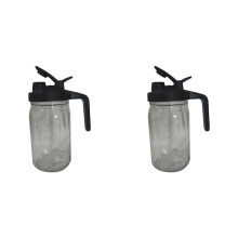 2X Bocal Mason de 32 Oz avec Couvercle à Bec Verseur - Pichet en Verre avec Couvercle, Pichet à Lait Maternel, Joint pour Jus, Lait, Café, Thé,