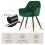 AINPECCA Marble Effect Dining Table & 4 Velvet Chairs Green 7