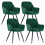 AINPECCA Marble Effect Dining Table & 4 Velvet Chairs Green 2