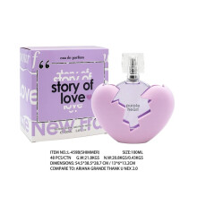 (100ML, L459B) New Love Story Heart Shaped Perfume Long Lasting Elegant Fragrance for Women