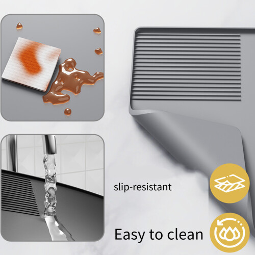 Heat Resistant Silicone Coffee Machine Mats For-Black A 2