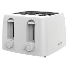 Igenix 4 Slice Toaster, 1300W, 100x100mm Slots, 6 Browning Levels, Control Dial, Cancel Function, Crumb Tray, Cord Storage, White