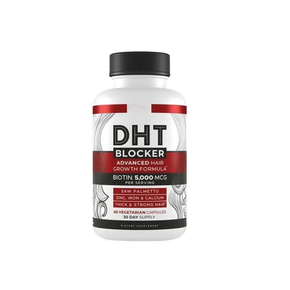 (1 bottle) DHT Blocker with Biotin - Boosts Hair Growth & New Follicle Growth, 60 CAPSULES