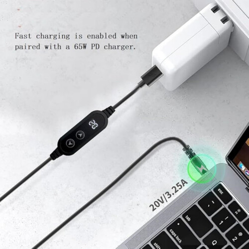 Καλώδιο προσαρμογέα USB C σε DC, καλώδιο γρήγορης φόρτισης PD 3,6FT/1,1m με 10 άκρες σύν 2
