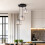 Living And Home 3-Light Crystal Ceiling Pendant Light Fixture 2
