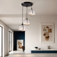3-Light Crystal Ceiling Pendant Light Fixture