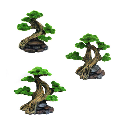 Miniature Moss Tree Fishtanks Landscape Accessory Resin Water-M 1