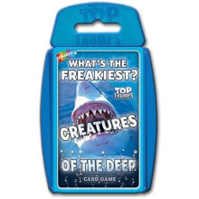 Top Trumps Creatures of the Deep Classic Card Game, learn about the blue blubber jellyfish, octopus and penguins in this educational packed game, gif