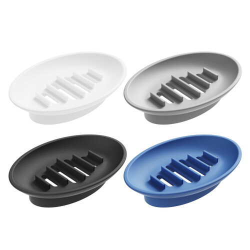2Pieces Modern Soap Dish With Water Drainage Design-Black 1