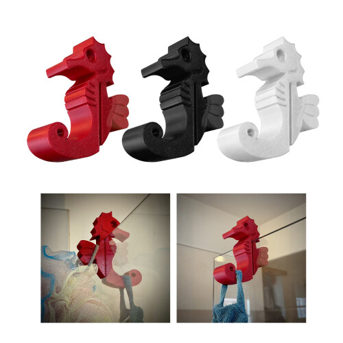 Modern Seahorse Style Bath Hook With Strong Adhesive For-White 2