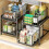 Pull Out Near Sink Storage With 2 Moving Baskets Strong-Black 3