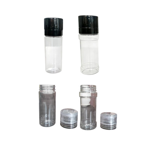 2Pieces Delicate Herb Grinders Jars Perfect-Clear base bottle 1
