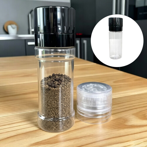 2Pieces Delicate Herb Grinders Jars Perfect-Clear base bottle 2