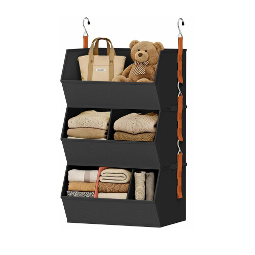 Expandable Hanging closet System constructed With Sturdy-Gray 1