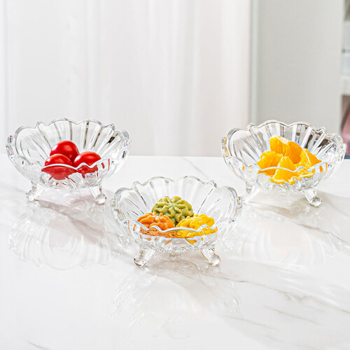 Unique Geometric Designs Glass Fruit Dish Snacks-Five colors 2
