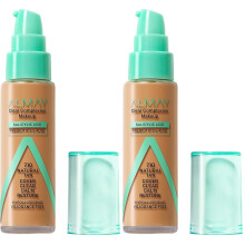 Almay Clear Complexion Acne Foundation Makeup with Salicylic Acid - Lightweight, 1 fl oz. (Pack of 2) (710 - Medium with Neutral Undertone)