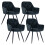 AINPECCA Marble Effect Dining Table & 4 Black Velvet Chairs 2
