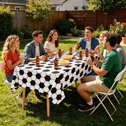 6 Count Athletic Party Table Protectors In Standard Dark-White 1