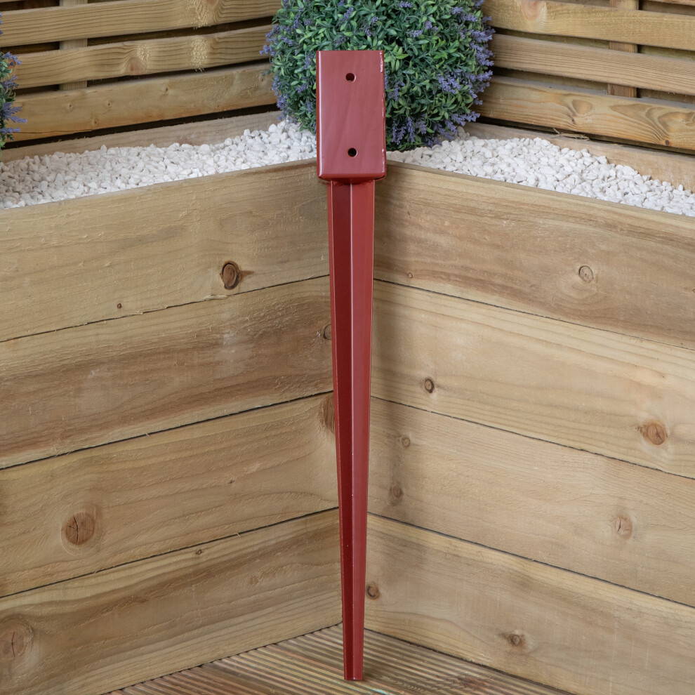 75Mm X 75Mm (3"X 3") Metal Garden Fence Post Holder & Spike 5056589108854