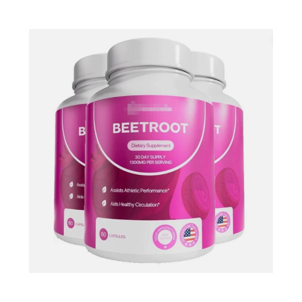 (3) Organic Beetroot Capsules(1300mg) for Blood Flow & Heart He