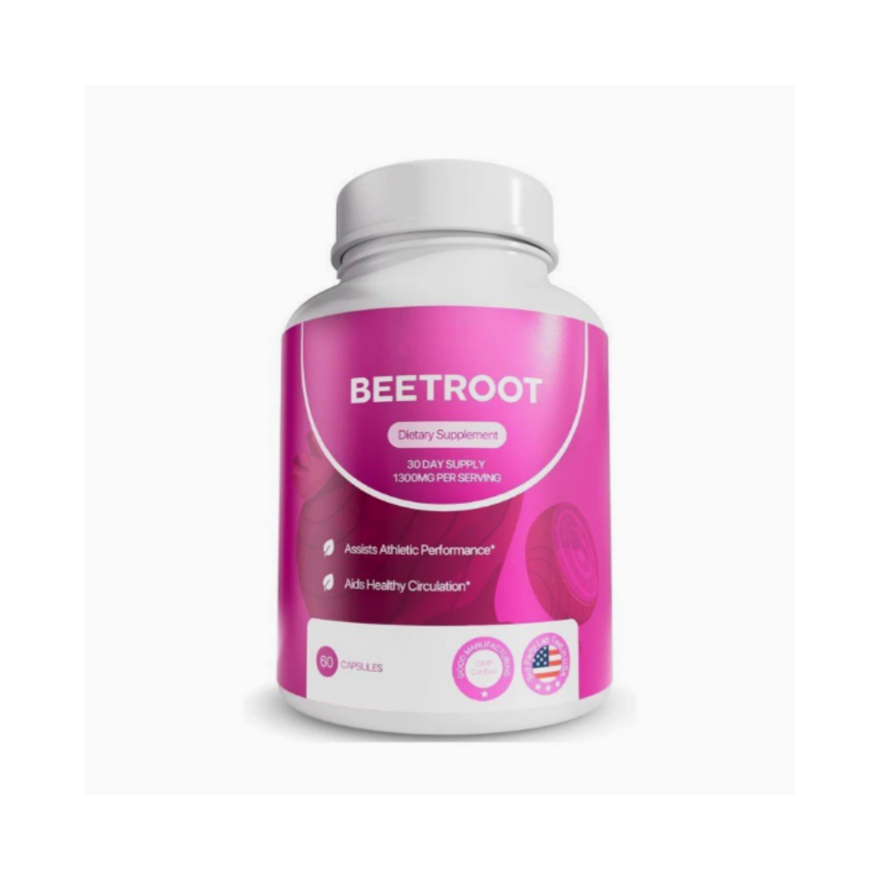 (2) Organic Beetroot Capsules(1300mg) for Blood Flow & Heart He