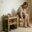 Gr8 Home Bamboo Shoe Rack Bench with Cushion Seat Storage 10