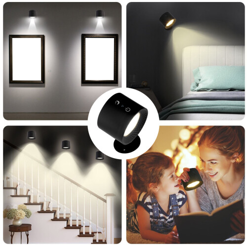 Magnetic Wall Light with 3 Color Temperatures USB-M 1 2