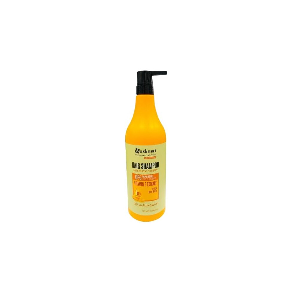 WASHAMI Vitamin E Antioxidant Hair Shampoo 460ml | Nourishing Daily Cleanser for Scalp & Hair Root Care