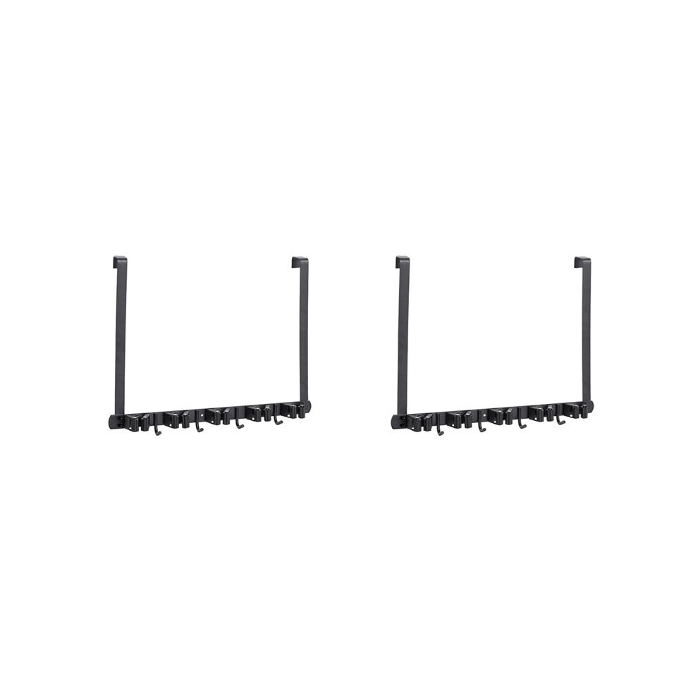 2X Broom Holder Door Mount,Over The Door Broom And Mop Holder With 2 Over Door Hooks,Broom Hanger,Tool Rack Organizer 4713617301953
