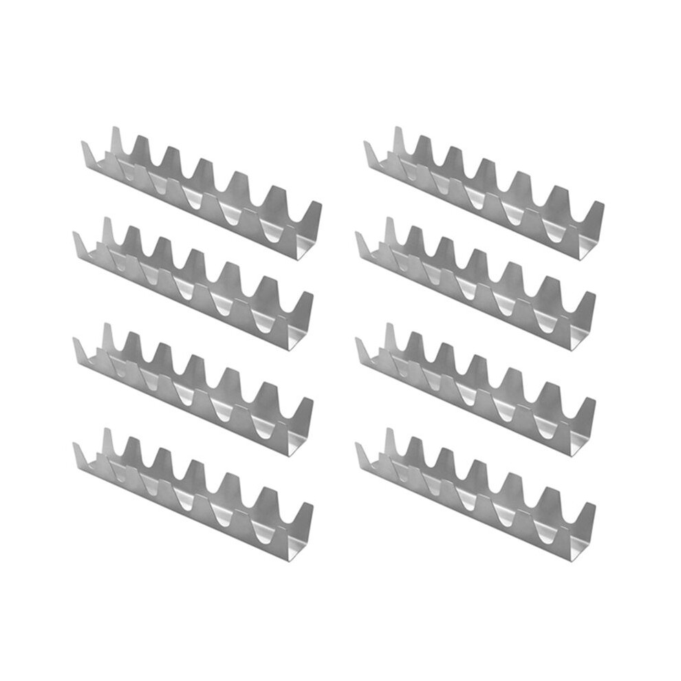 8Pc Stainless Steel W-Shaped Burritos Pancakes Stand Taco Holder Shell Baking Food Rack For Dishwasher Oven Grill 4711127695845