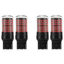 4X Car 3014 144Smd Canbus T20 7440 W21W LED Bulbs for Turn Signal Lights Parking Brake Lamp Reversing Lights Red
